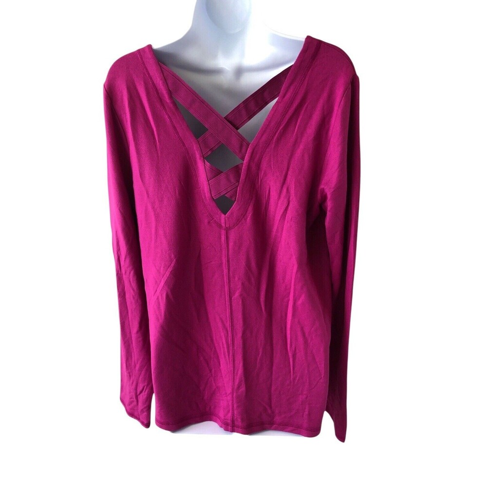 LILLY PULITZER Areli Knit Pullover Top BORDEAUX BERRY Luxletic Size Large NWOT - Picture 4 of 15